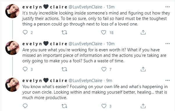 Evelyn Claire Deleted Tweets