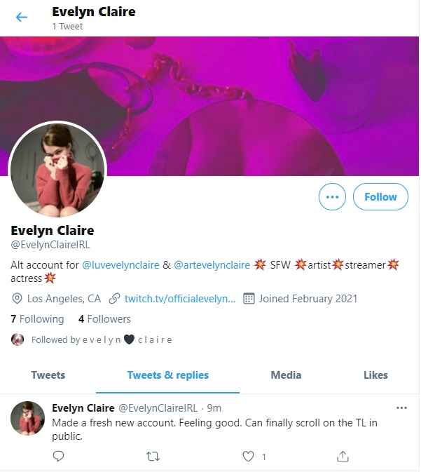 Evelyn Claire's New Twitter